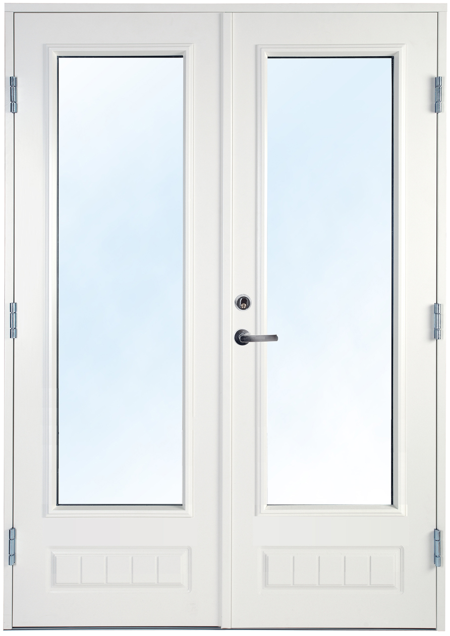 Doble terrassed�r med klarglass - Brystningsh�yde 400 mm + Karmskruepakke