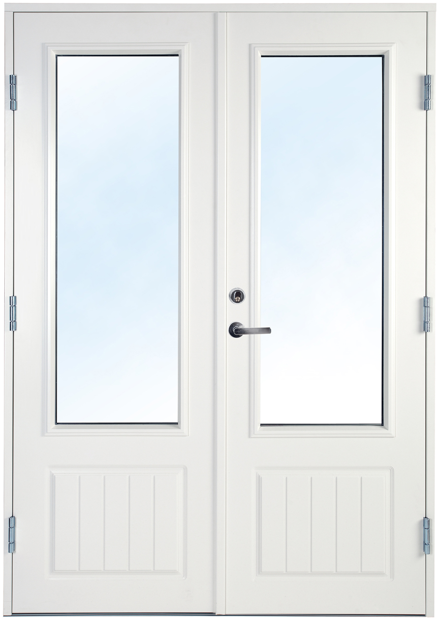 Dobbel terrassed�r med klarglass - Brystningsh�yde 600 mm