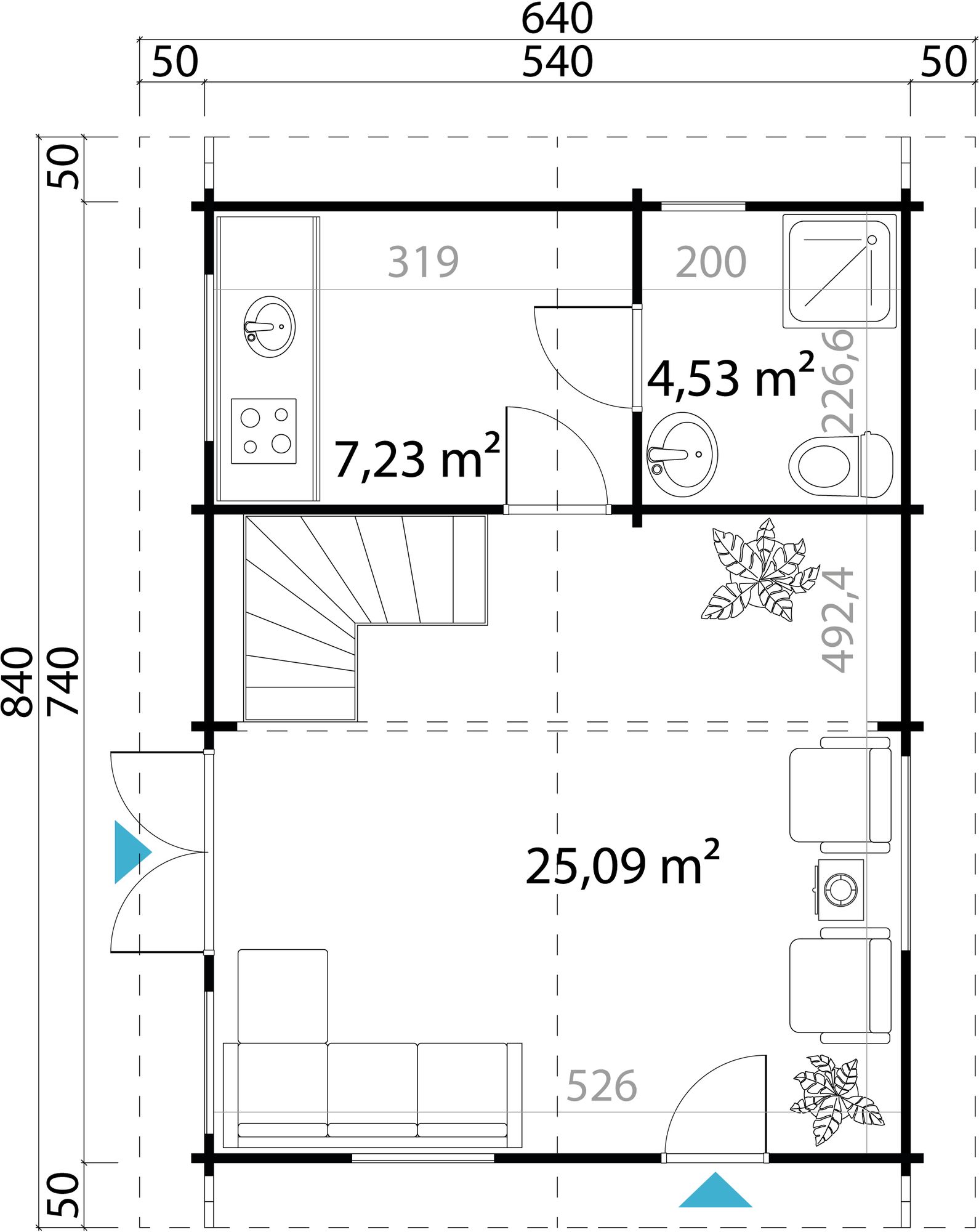 Feriehus Mattis B - 42,5 m² Feriehus Mattis B - 42,5 m²