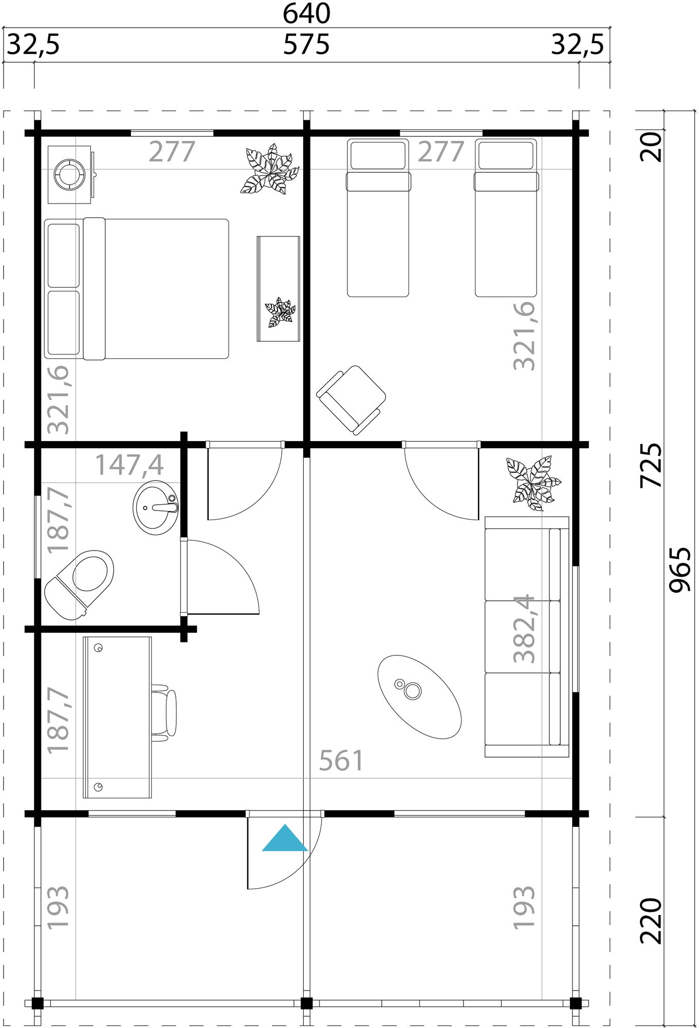 Feriehus Olafh - 44,3 m² Feriehus Olafh - 44,3 m²
