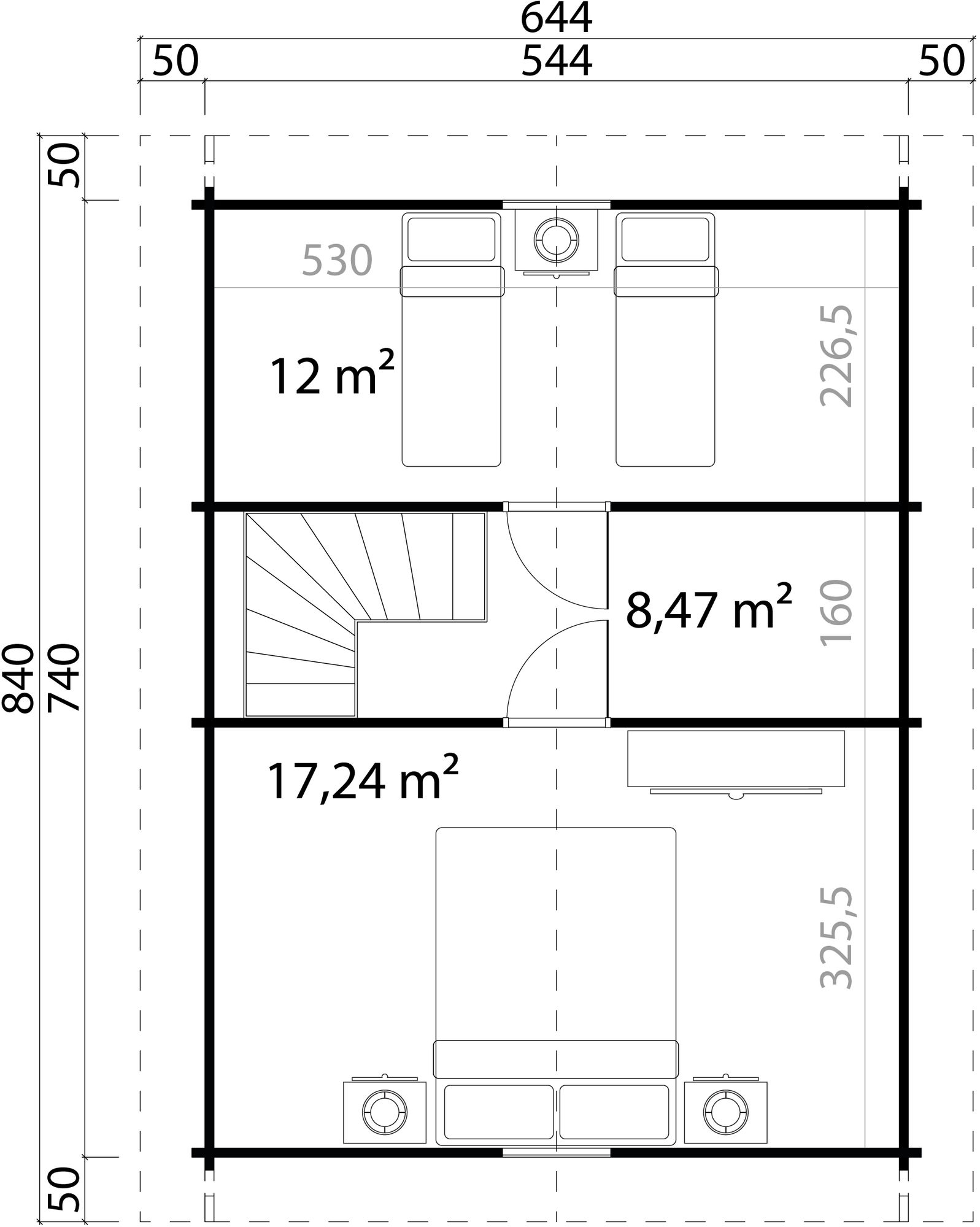 Feriehus Elliot B - 42,5 m² Feriehus Elliot B - 42,5 m²