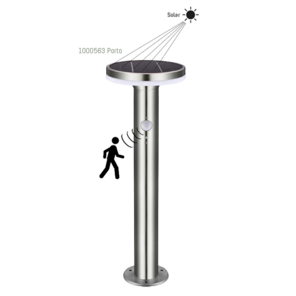 Solcelledrevet pullert med sensor Solcelledrevet pullert med sensor