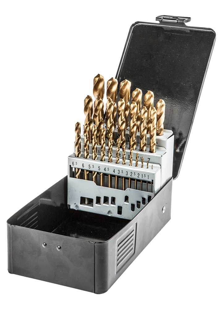 Borsett HSS-TiN, 1 - 13 mm, 25 deler