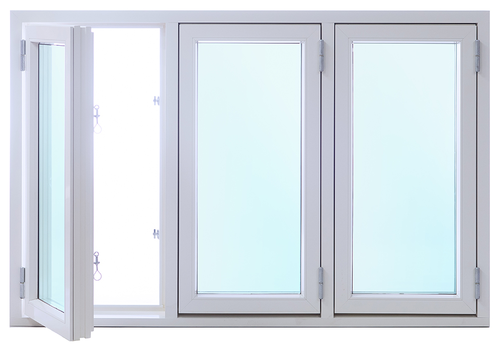 Vindu Aluminium/Tre 3-Lags Sidehengslet - 3-Rams - U-verdi 1,1 + Drivreim