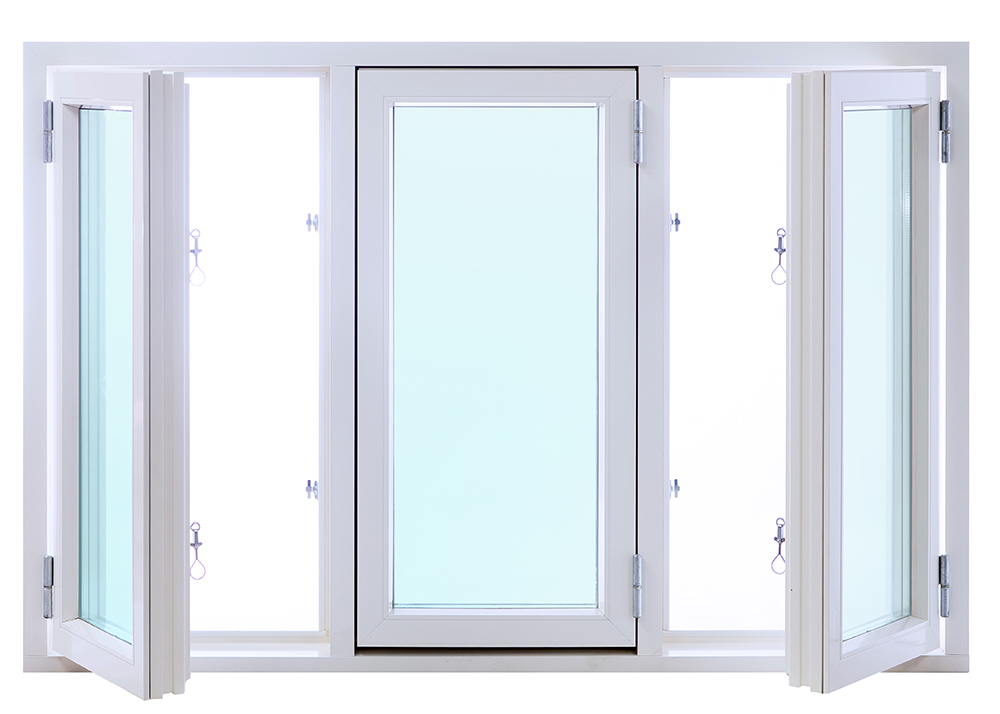 Vindu Aluminium/Tre 3-Lags Sidehengslet - 3-Rams - U-verdi 1,1 + Drivreim