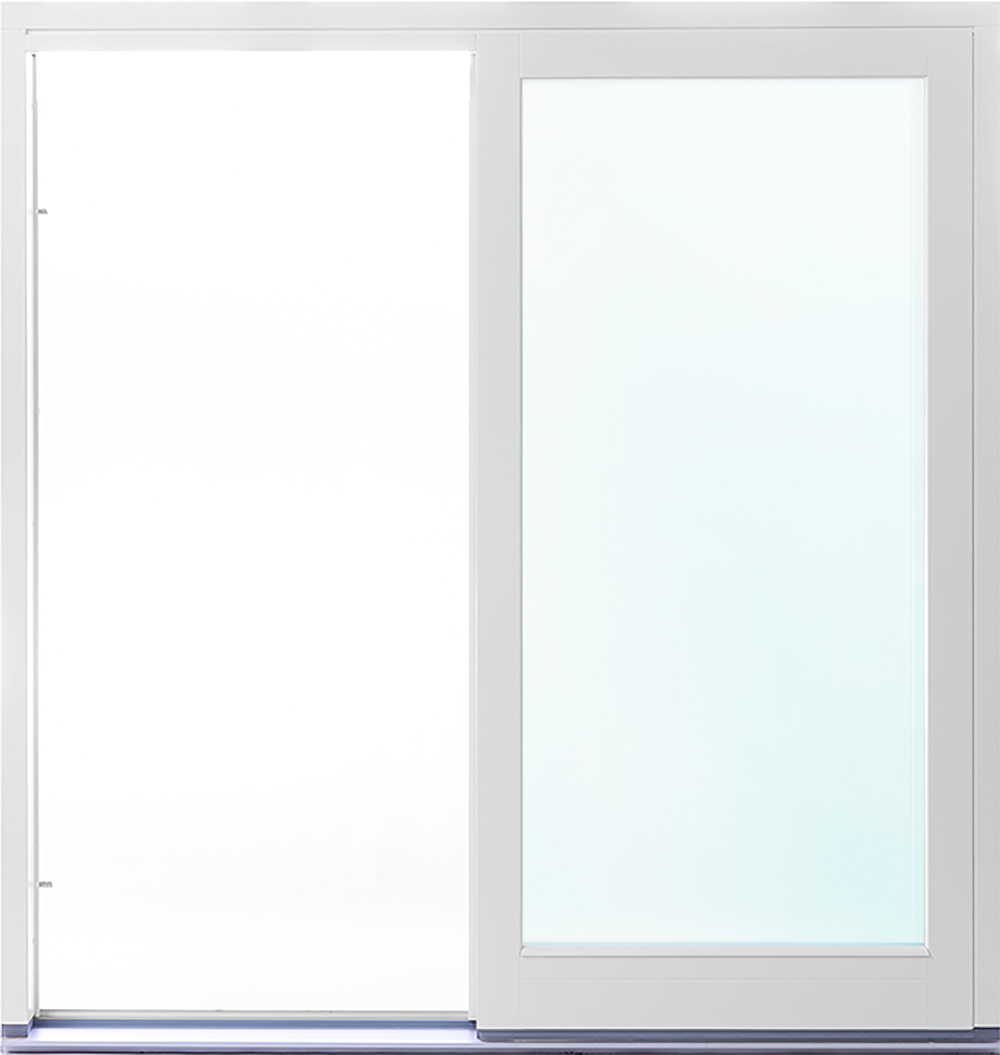 2-delt fasadeparti i aluminium med skyvedører - 3-lags glass + Ramme ermer 2-delt fasadeparti i aluminium med skyvedører - 3-lags glass + Ramme ermer