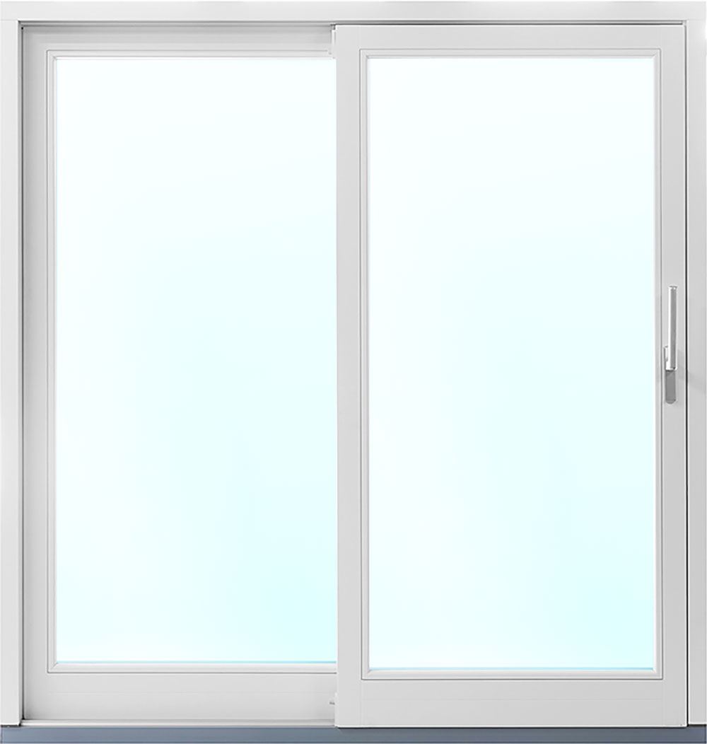 2-delt fasadeparti i tre med skyvedører - 3-lags glass + Ramme ermer 2-delt fasadeparti i tre med skyvedører - 3-lags glass + Ramme ermer