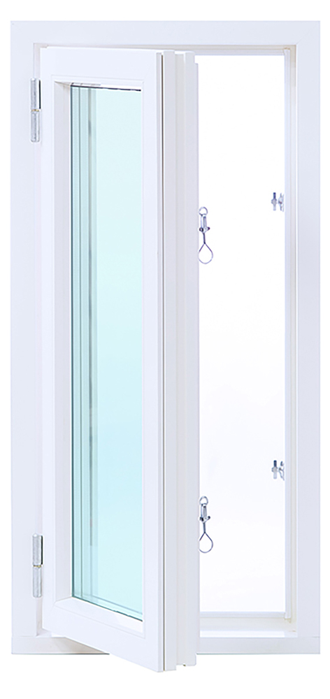 Vindu Aluminium/Tre 3-Lags Sidehengslet - 1-rams - U-verdi 1,1 + Ramme ermer Vindu Aluminium/Tre 3-Lags Sidehengslet - 1-rams - U-verdi 1,1 + Ramme ermer