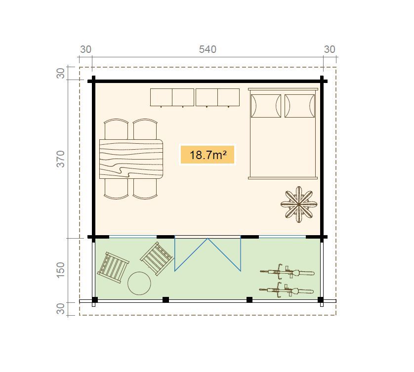 Anneks Måns 2A - 21,8 m² Anneks Måns 2A - 21,8 m²