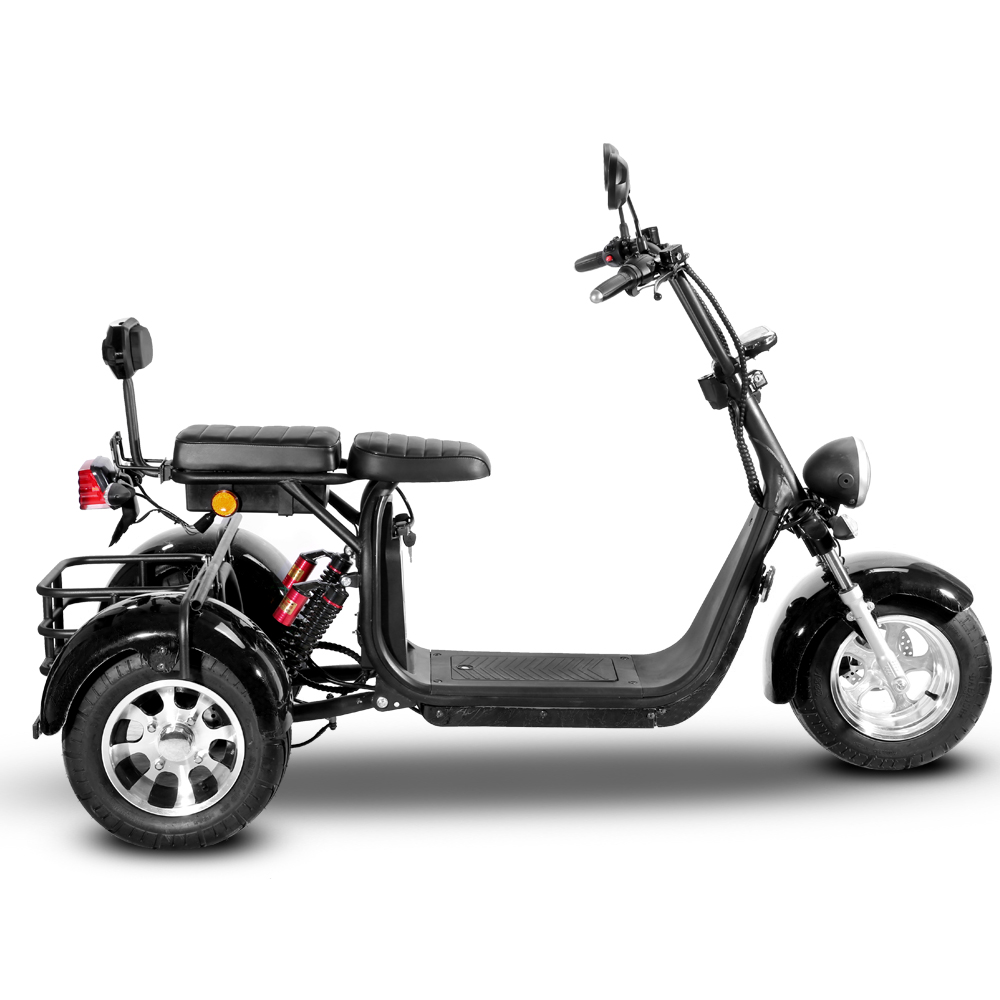 Elscooter Trehjulssykkel - Svart 2000W + L�s kjede