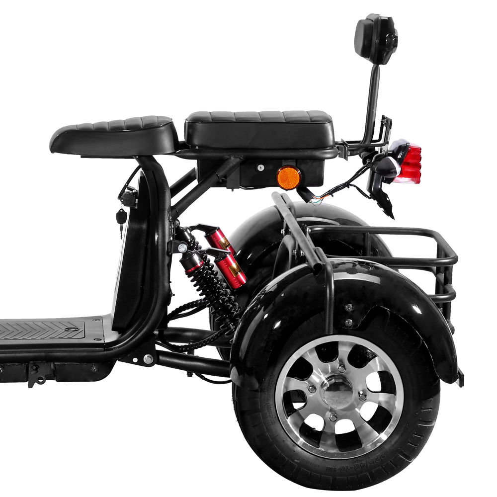 Elscooter Trehjulssykkel - Svart 2000W + L�s kjede