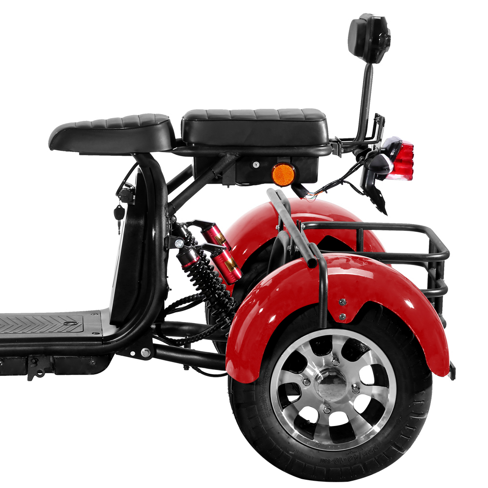 Elscooter Trehjuling - R�d 2000W + L�s kjede