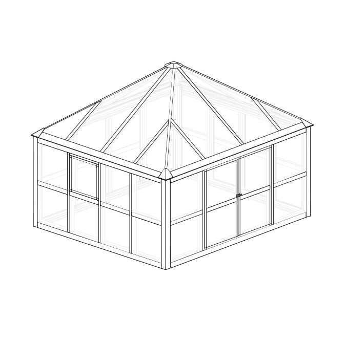 Jupiter drivhus med herdet glass - 8,4 m² + Drivhusrengjøring Jupiter drivhus med herdet glass - 8,4 m² + Drivhusrengjøring