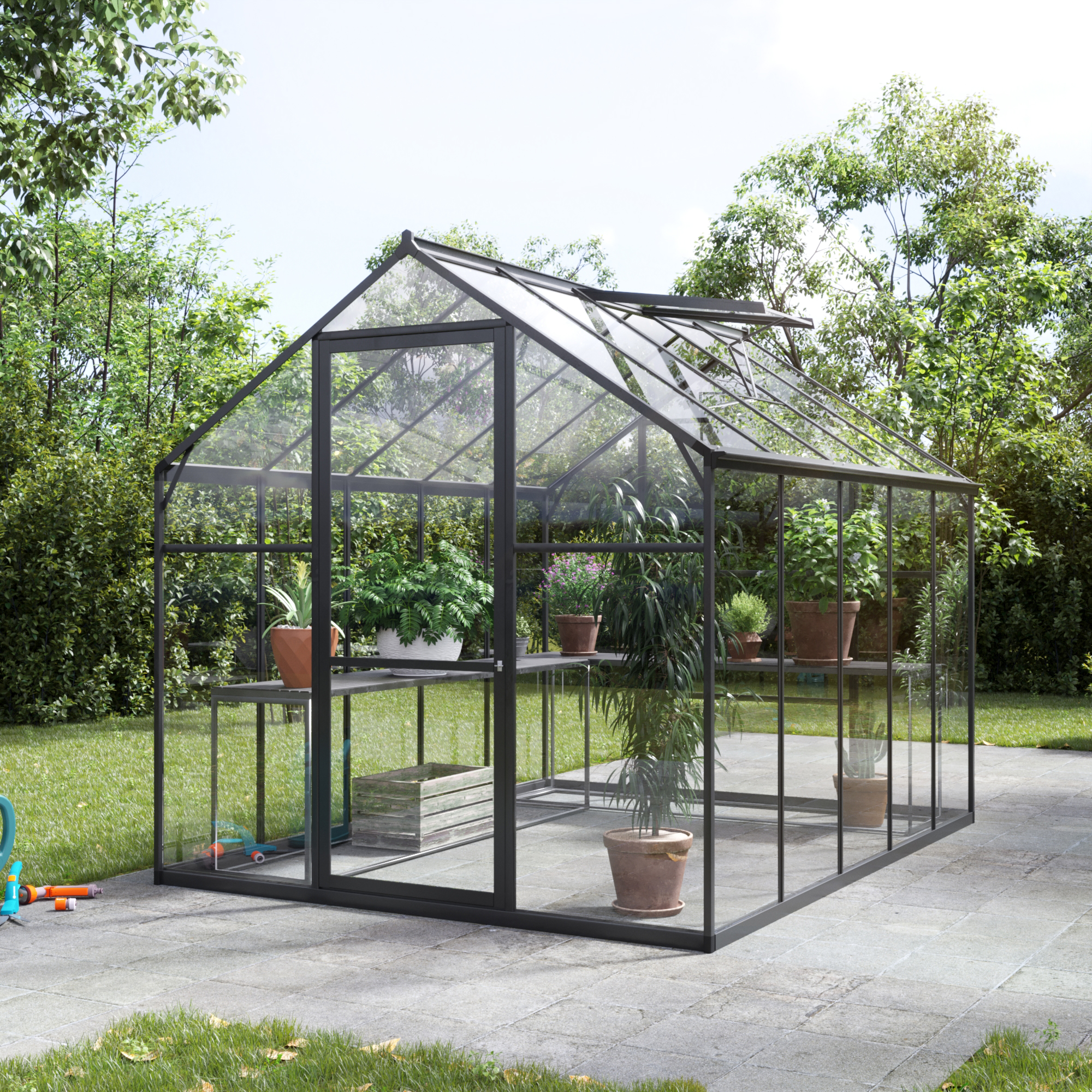 Drivhus Titan - Svart 5,8 m�
