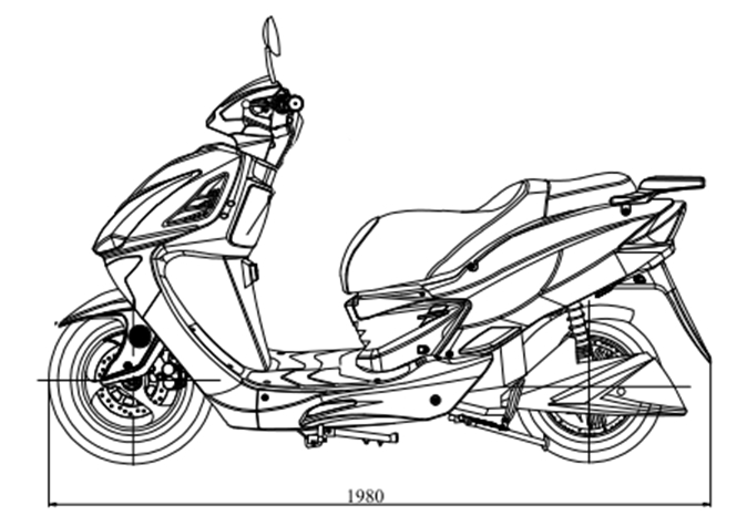 Elmoped 2000W - Svart + L�s kjede