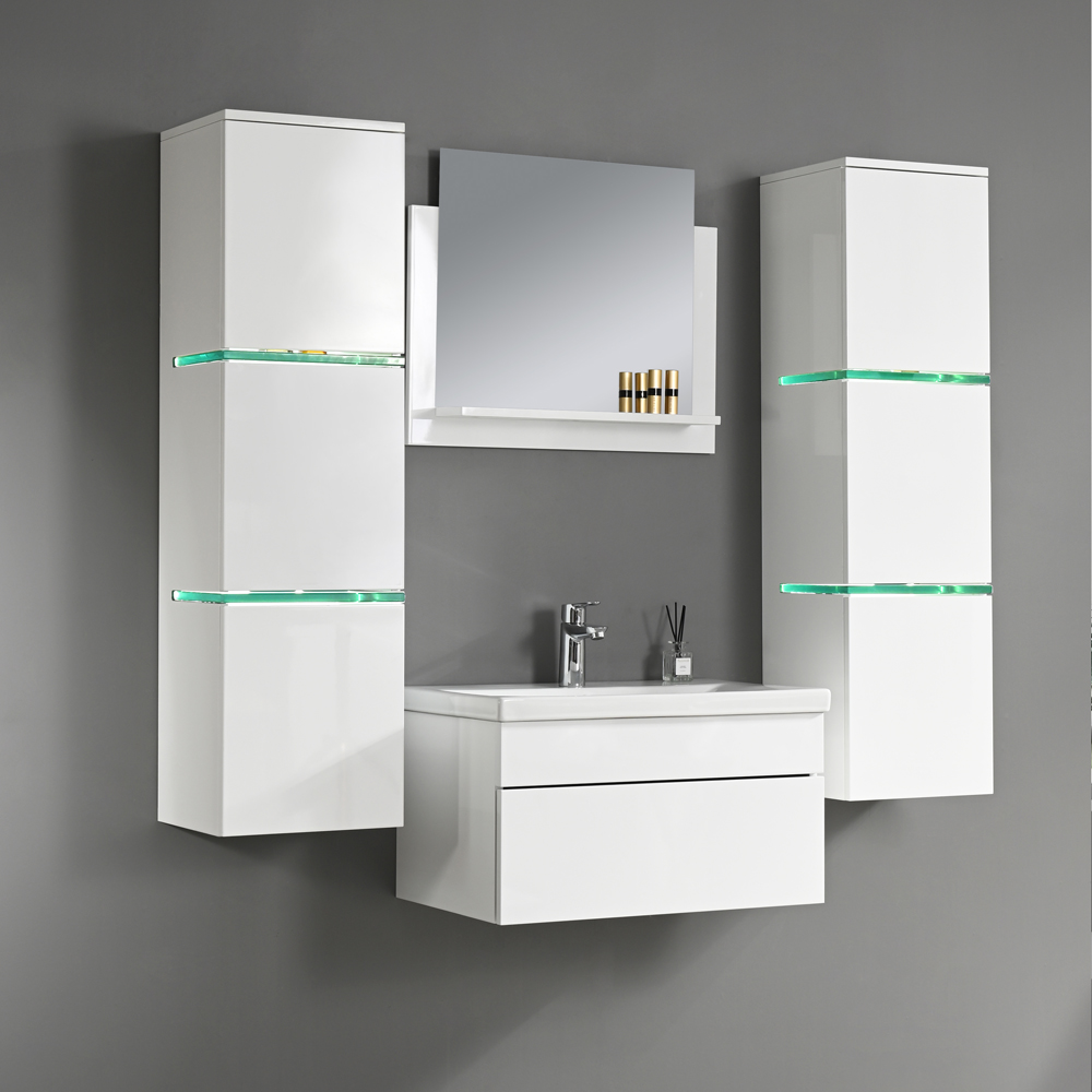 Baderomsm�bler Venezia 60 cm - Hvit med LED-belysning