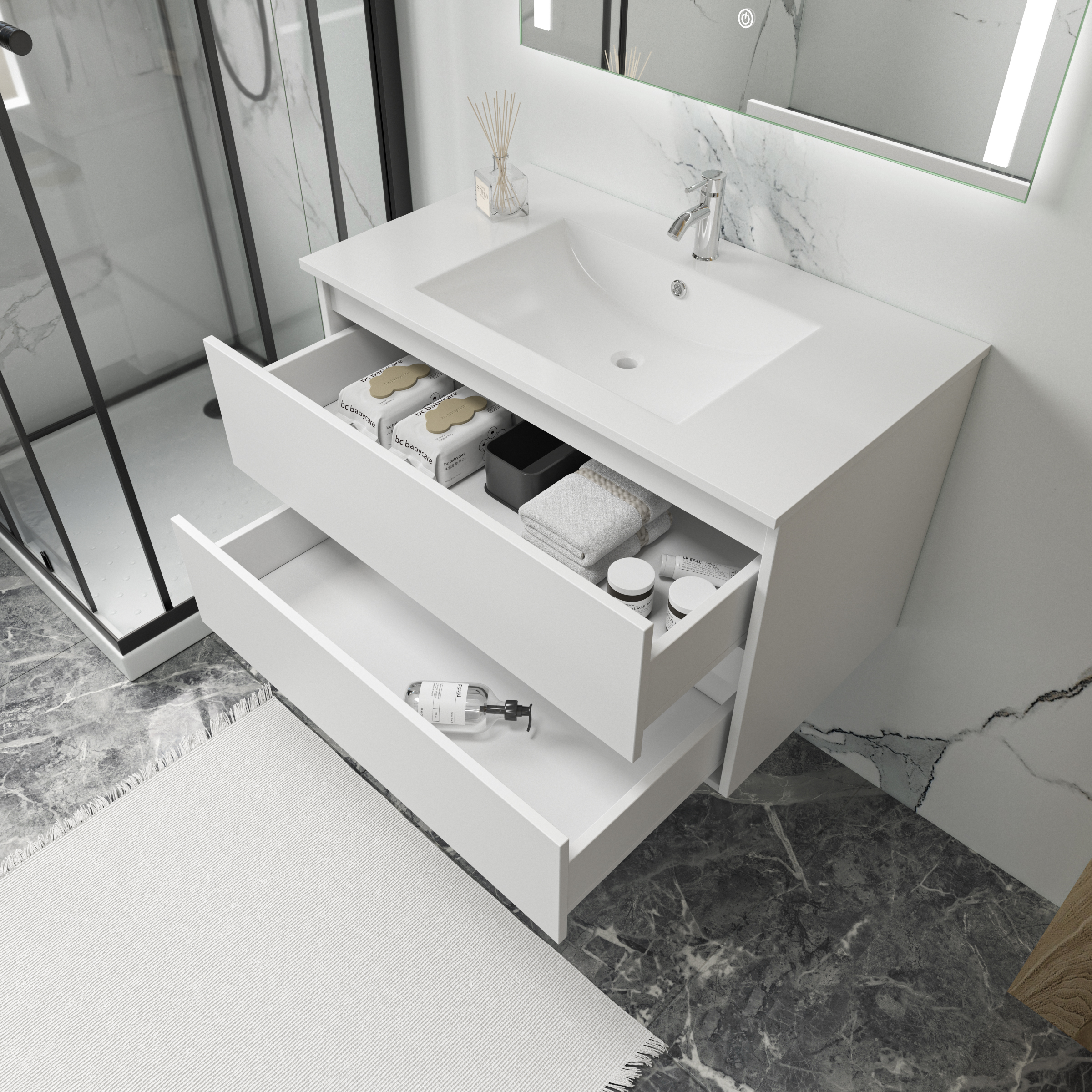 Baderomsmøbler Florence 80 cm - Hvit Baderomsmøbler Florence 80 cm - Hvit