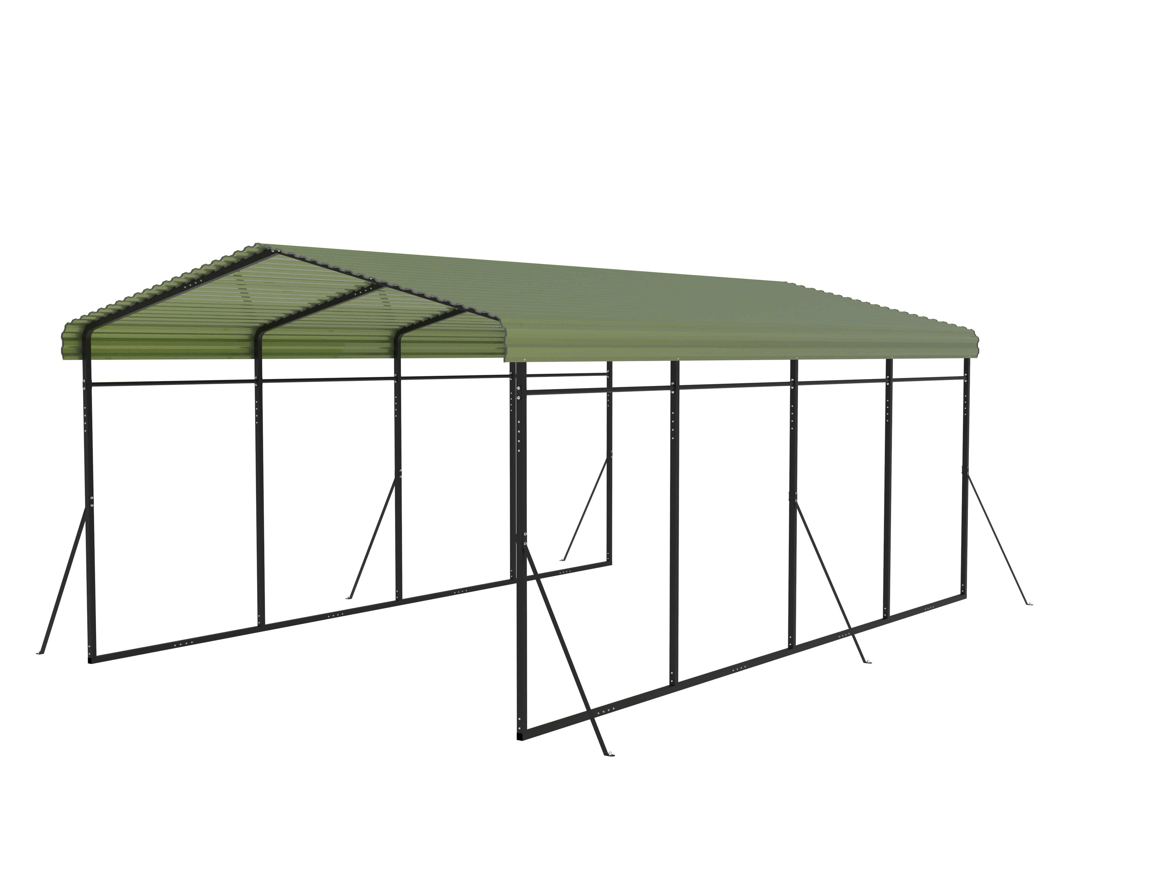 Carport med metallramme og fargeplate Carport med metallramme og fargeplate