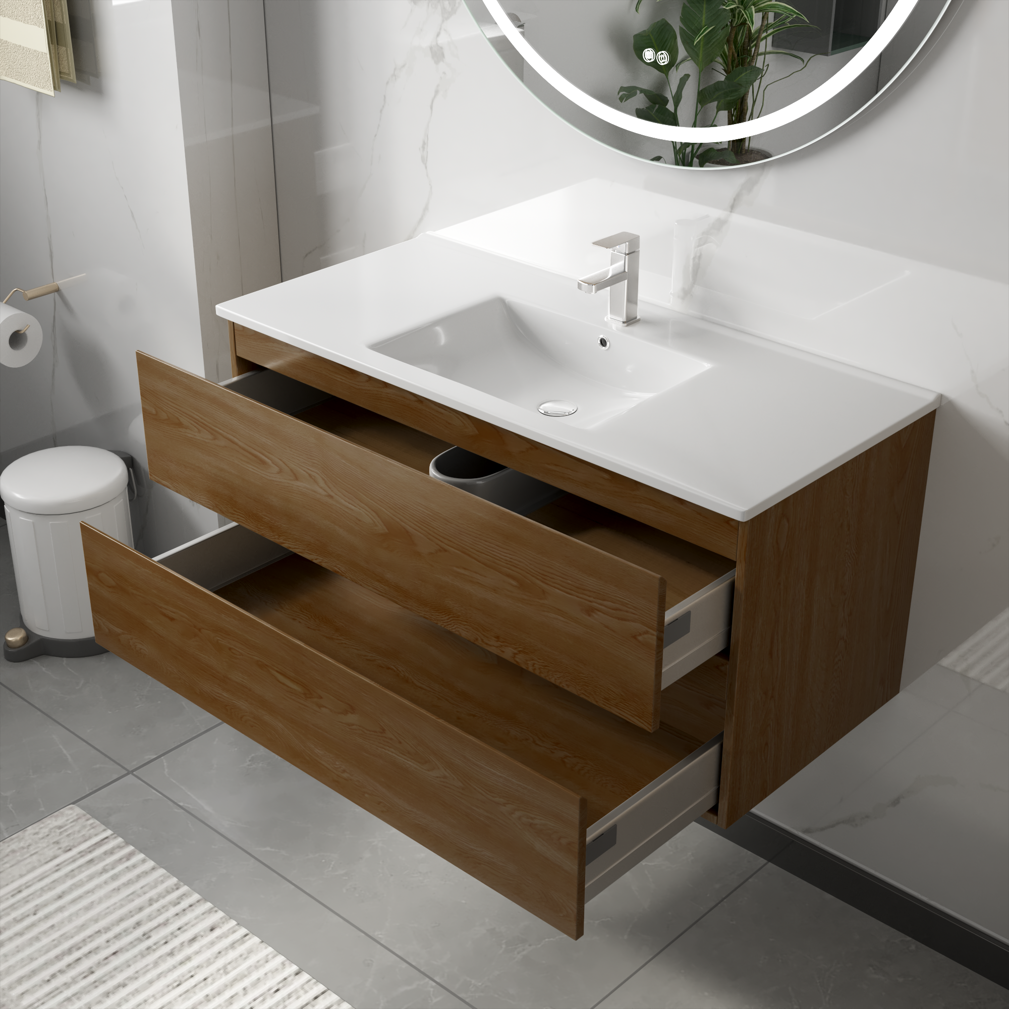 Baderomsmøbler Milan 100 cm - Valnøtt Baderomsmøbler Milan 100 cm - Valnøtt