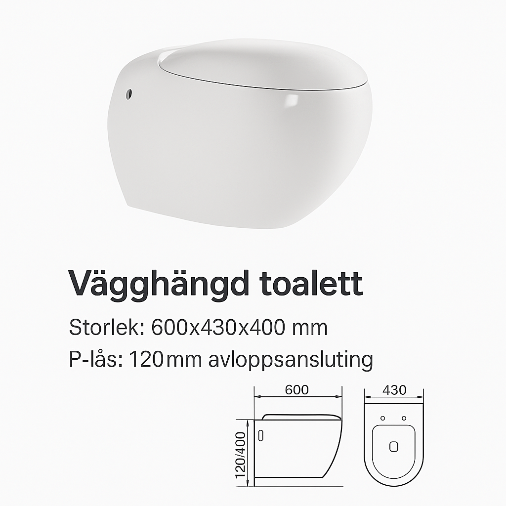 Veggmontert toalettstol 017 Veggmontert toalettstol 017