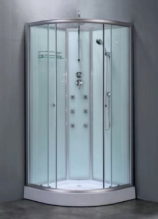 Dusjkabinett - Nebula | 90�90 cm | Helt lukket med hvitt glass og massasje