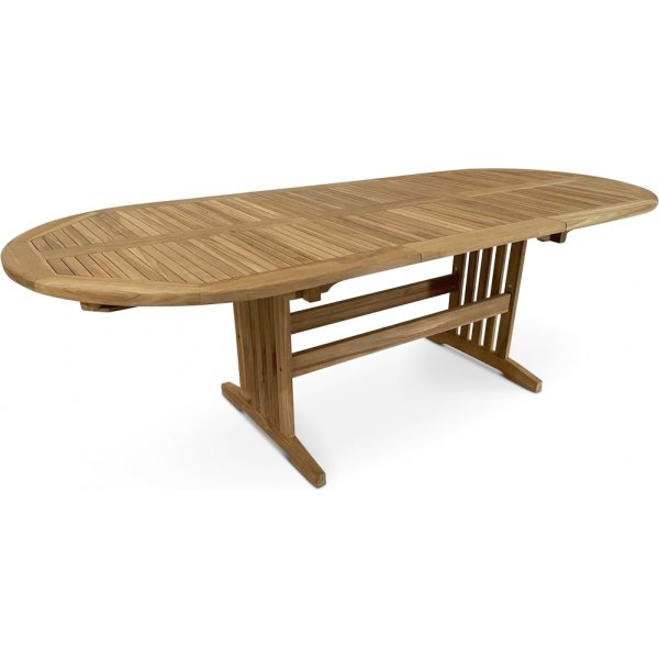 Salt� ovalt spisebord 180-240 cm butterfly - Teak + Tekstilimpregnering for utem�bler