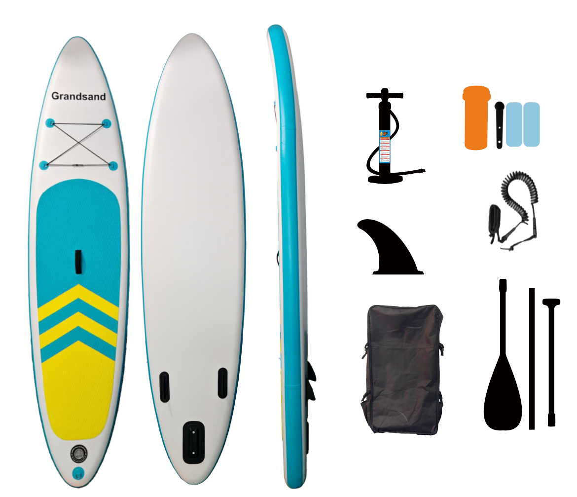 SUP-padlebrett 320 cm blå/gul | Oppblåsbart stand-up-padlebrett med tilbehør SUP-padlebrett 320 cm blå/gul | Oppblåsbart stand-up-padlebrett med tilbehør