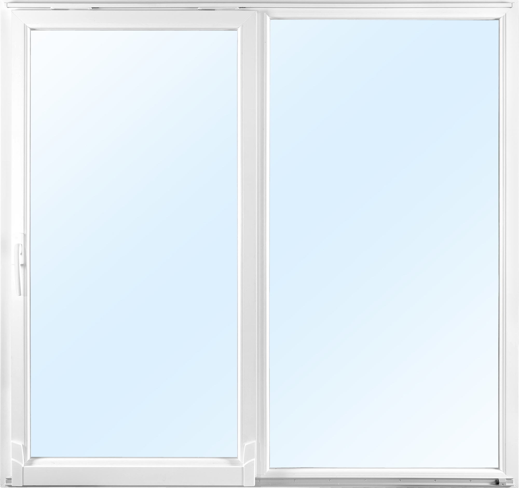 2-delt skyved�r i 3-lags glass - Helglassert - PVC - U-verdi 0,96