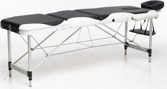 Massasjebord med metallben - 3 soner - Svart/Hvit