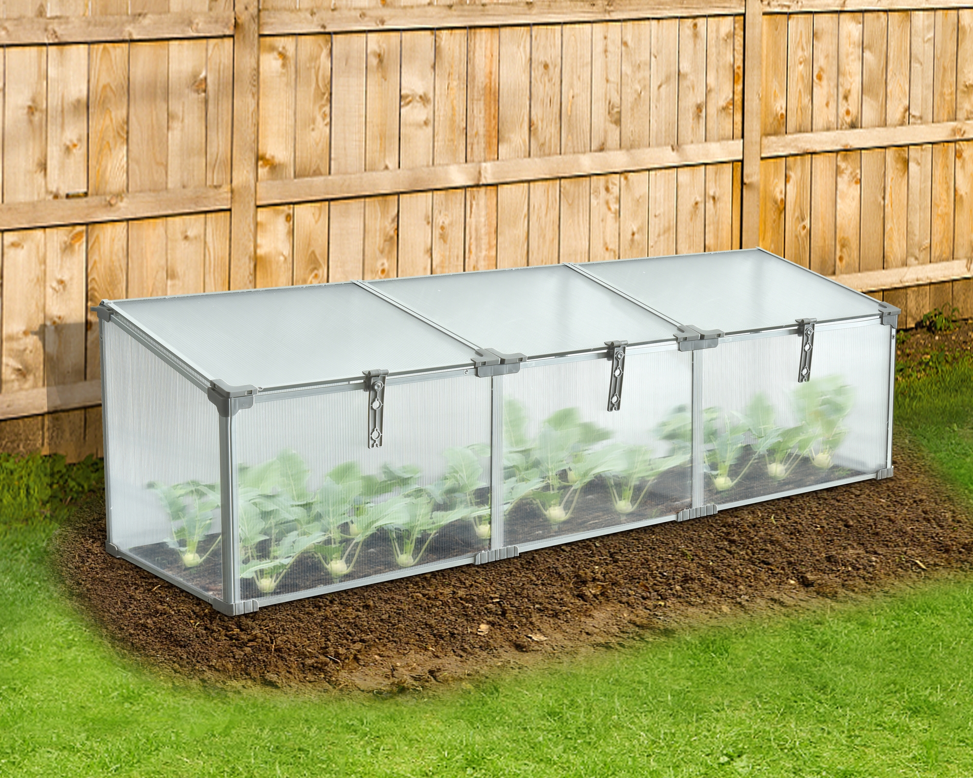 Minidrivhus med lokk - 180 x 50 cm