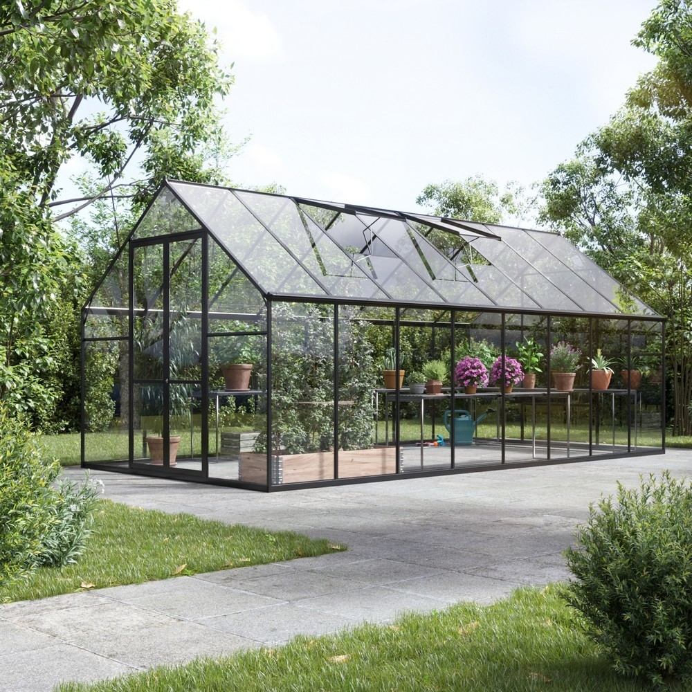 Drivhus Titan med herdet glass - 12,2 m² Drivhus Titan med herdet glass - 12,2 m²