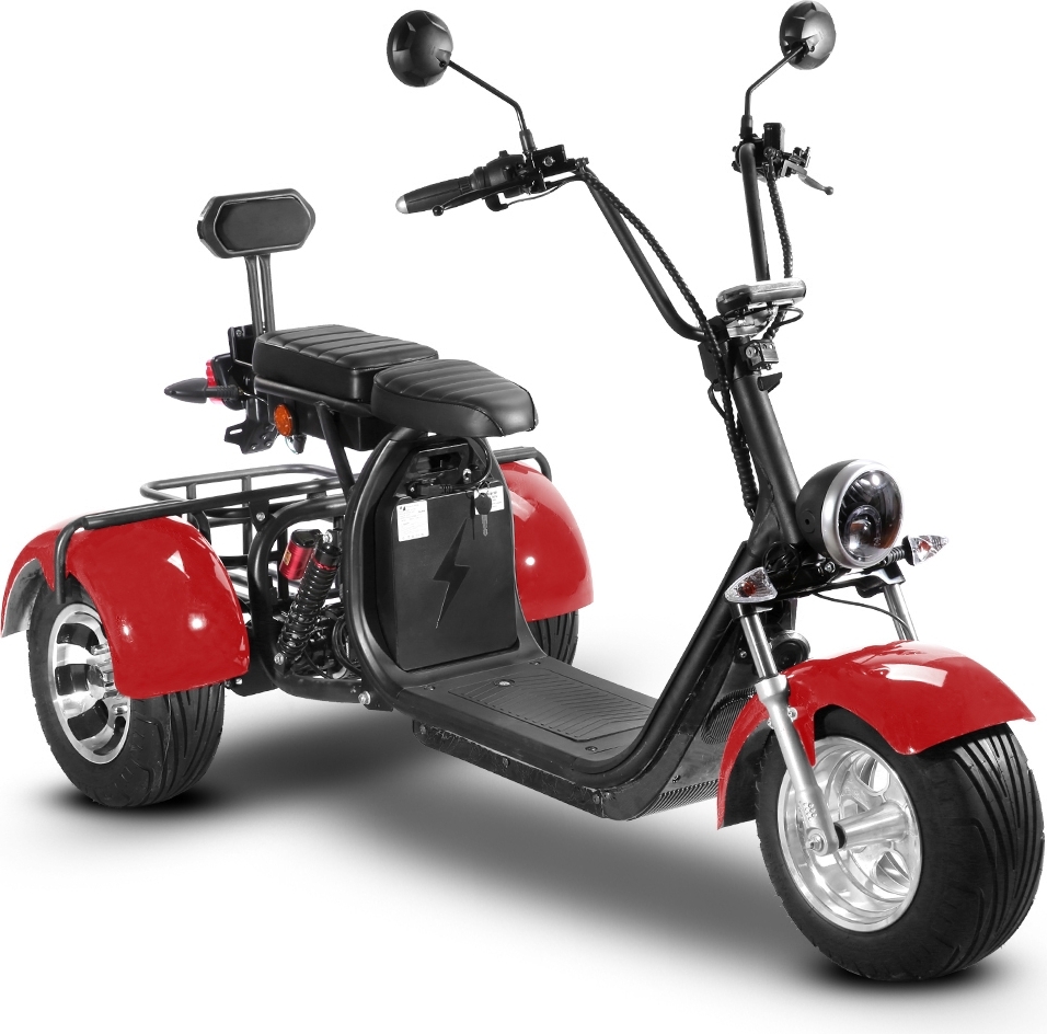 Elscooter Trehjuling - R�d 2000W + L�s kjede