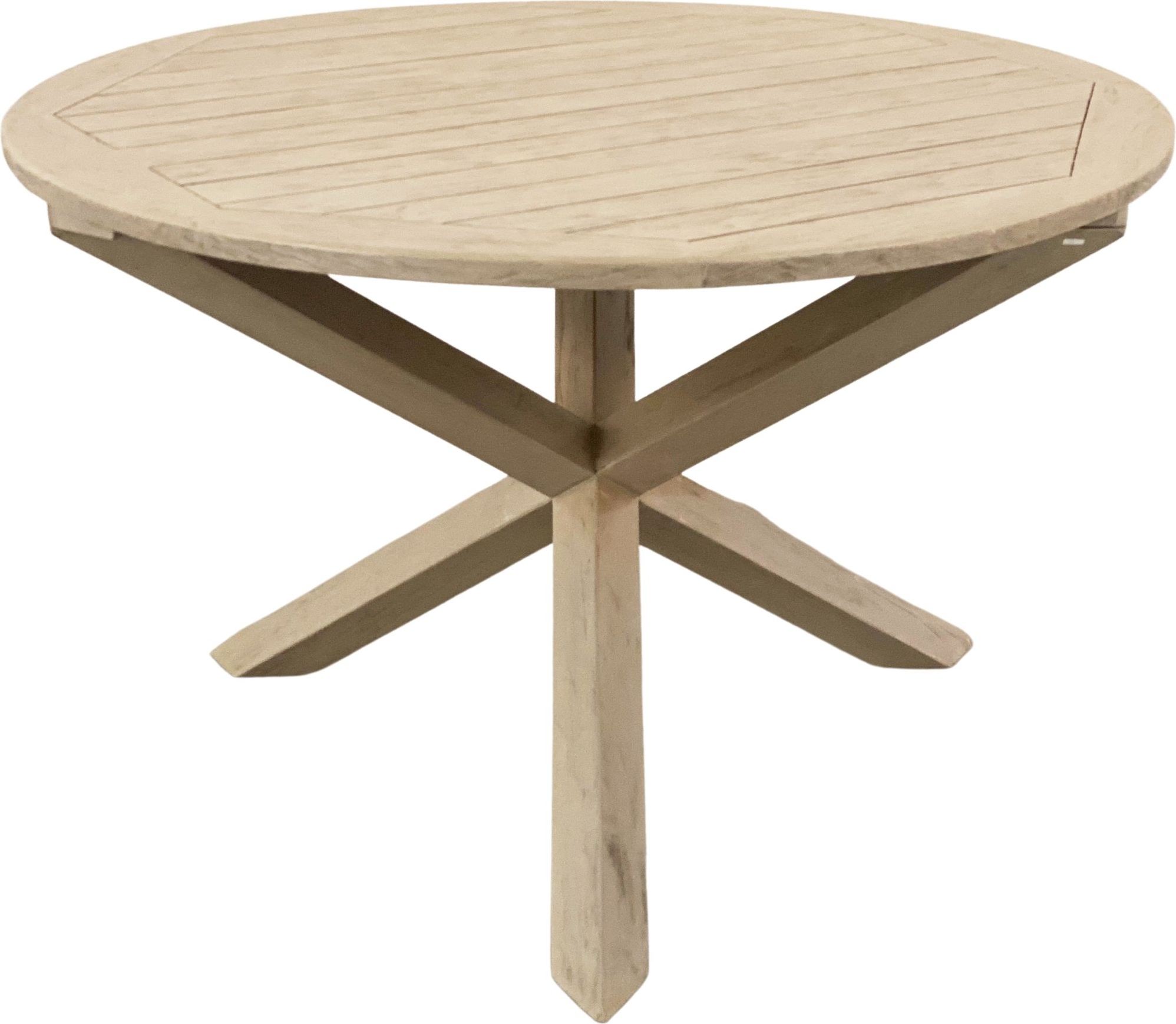 Salt� rundt spisebord i gr� teak - 120 cm diameter