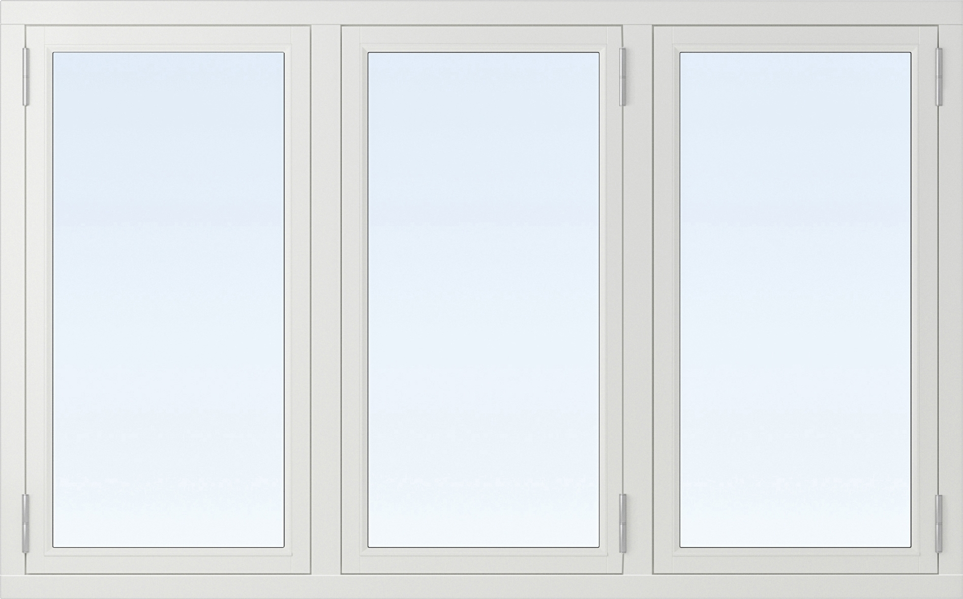 2-glass vindu Tre utover - 3-Air - Hvit - Uttak
