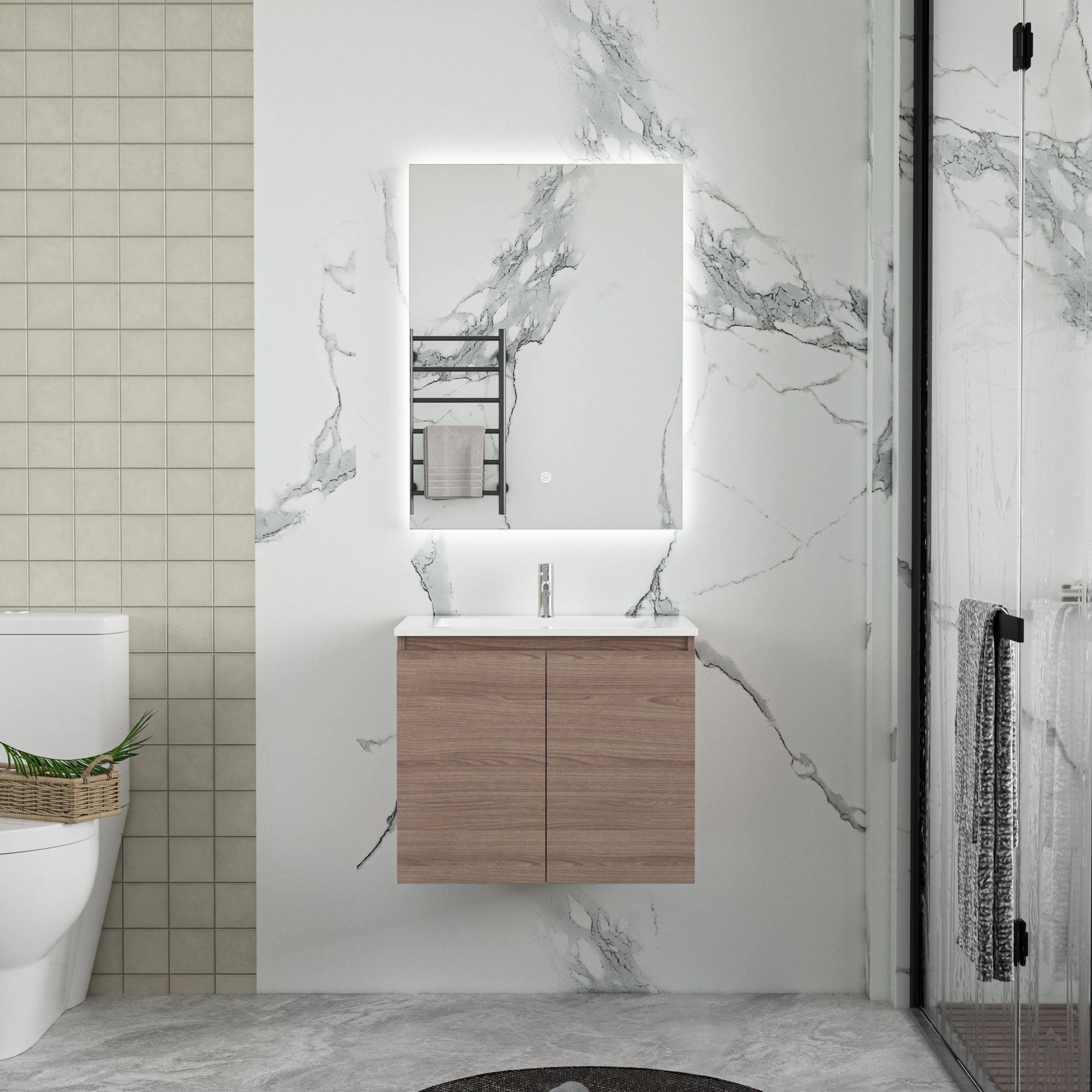 Baderomsm�bler Stockholm 60 cm - M�rk treimitasjon