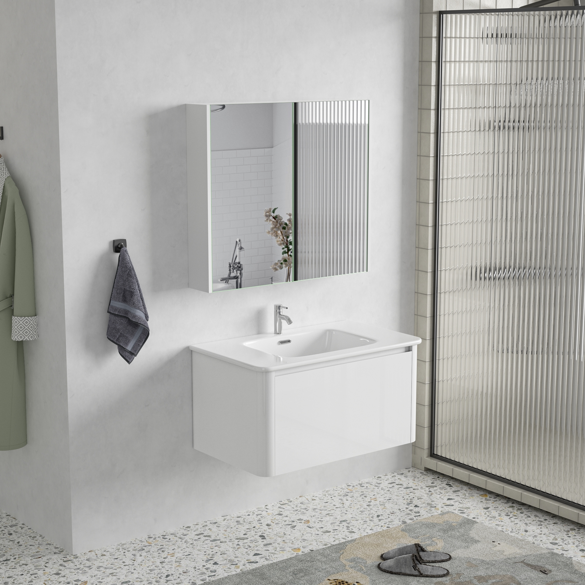 Baderomsmøbel Genava 80 cm - Hvit Baderomsmøbel Genava 80 cm - Hvit