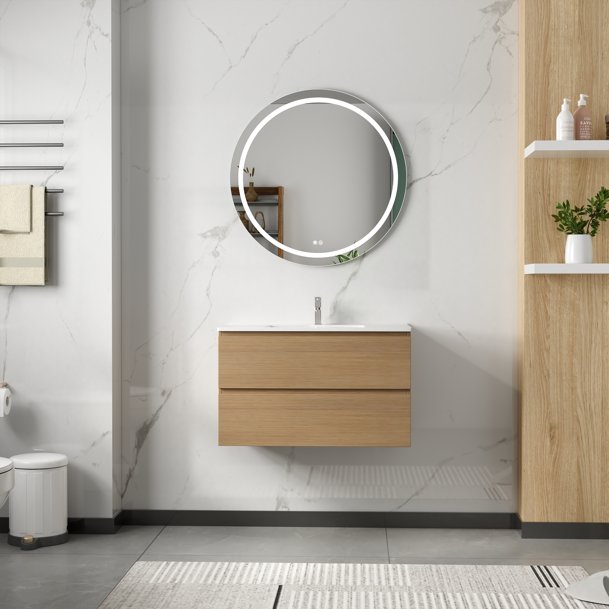Baderomsmøbler Milan 80 cm - Lyst tre Baderomsmøbler Milan 80 cm - Lyst tre