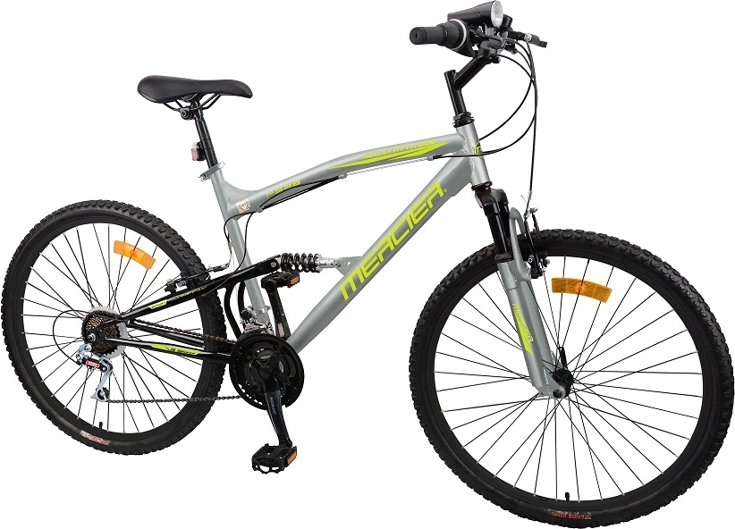 Terrengsykkel Full Suspension 26" - S�lv/gr�nn
