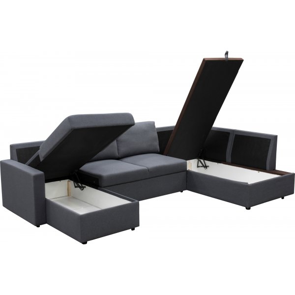 U-sofa sovesofa Tärnö med oppbevaring - 304 cm - mørkegrå U-sofa sovesofa Tärnö med oppbevaring - 304 cm - mørkegrå
