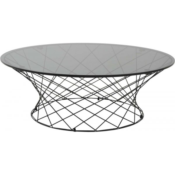 Salongbord Furuborg �100 cm - glass og svart st�l