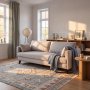 Liten sovesofa Bella - Beige 3-seter, 210 cm bred, stoff Neve 13 og st�tteben