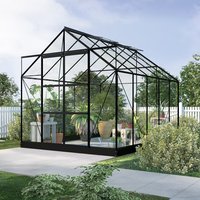 Drivhus Neptunus - Sort 8 m² herdet glass Drivhus Neptunus - Sort 8 m² herdet glass