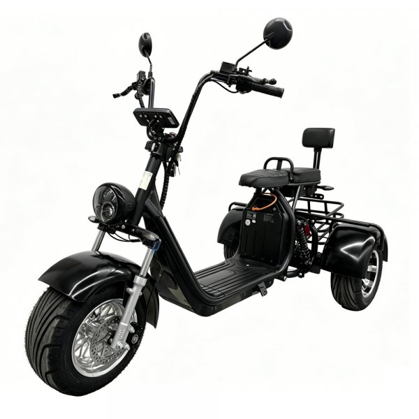Elscooter Trehjulssykkel - Svart 2000W + L�s kjede