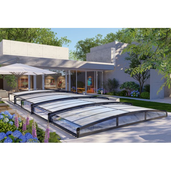 Bassengtak svart polykarbonat 1099x526x105 cm