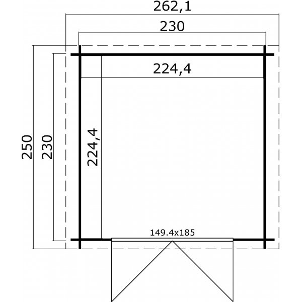 Lagerrom Ingrid B - 5,0 m� - 28 mm treverk
