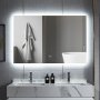 1 Baderomsspeil 140 x 80 cm med LED-belysning og antidugg
