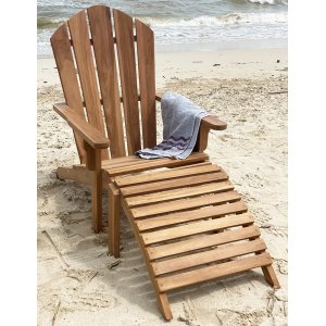 Saltö dekkstol med fotskammel - Grå teak Saltö dekkstol med fotskammel - Grå teak