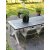Oxford utendørs spisegruppe; grått/hvitt bord 220 cm inkl. 6 stk. Lincoln stabelbare karmstoler grønn/beige