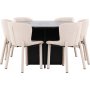 Spisebord Strada med 6 Astoria stoler - Beige/svart Spisebord Strada med 6 Astoria stoler - Beige/svart