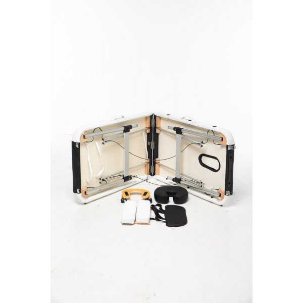 Massasjebord med metallben - 2 soner - svart/hvit